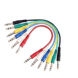 Adam Hall Ah Patch Cable Set Of 6 Cables 6.3 Mm Jack Stereo To 6.3 Mm Jack Stereo 0.3 M - K3 Bvv 0030 Set