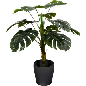 Home-tex Kunstig Monstera Plante - Højde 90 cm - 1 stammet med grønne blade - Kunstig gulvplante