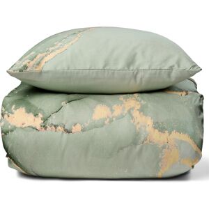 By Borg Sengetøj - Digital printet bomuldssatin - 200x220 cm - Marble støvet grøn - dynebetræk til dobbeltdyne - 100% Bomuldssatin sengesæt