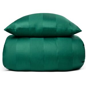 By Borg Dobbelt sengetøj 200x220 cm - 100% bomuldssatin - Lone grøn - Stribet, jacquardvævet sengetøj - Ekstra blødt sengesæt fra