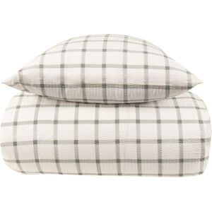 By Night Bæk og Bølge sengetøj 150x210 cm - Check green sengesæt 100% Bomulds krepp - sengelinned