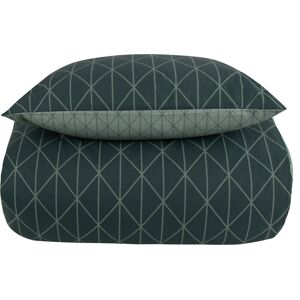 Borg Living Sengetøj 140x220 cm - Harlequin grøn - Vendbart sengesæt - Sengelinned i 100% Bomuld