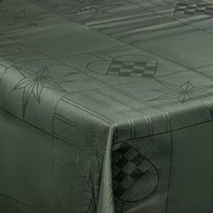 Nordstrand Home Juledug - 140x220 cm - Grøn med hjerter og stjerner - Jacquardvævet borddug - Eksklusiv dug