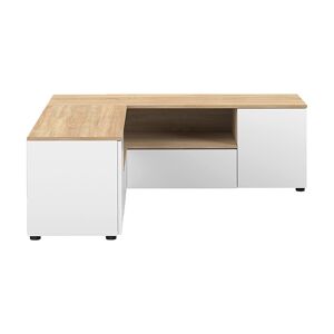 TEMAHOME Mueble de tv efecto madera blanco y roble natural