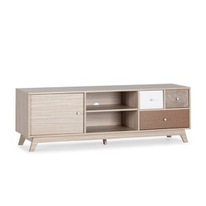 HOMN Mueble tv 1 puerta y 3 cajones multicolor