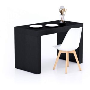 Mobili Fiver Mesa de comedor Evolution 120x60, Madera Negra con dos patas y cargador inalámbrico