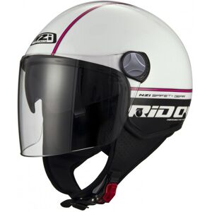 Casco NZI Capital2 Duo Visor Rid On Blanco Rosa Brillo 150300A057