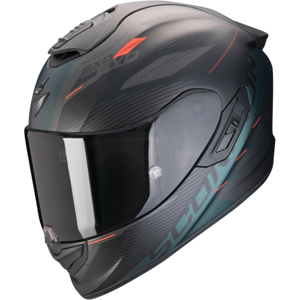 Casco Scorpion Exo 1400 Evo 2 Air Luma Negro Mate Verde 140-443-128