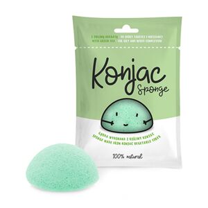 Diet Food Konjac - esponja para limpiar el rostro, verde, 1 unidad
