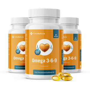 FutuNatura 3x Omega 3-6-9, en total 180 cápsulas blandas