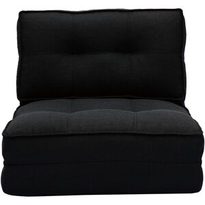 Miliboo Sillón cama de 1 plaza de tela negra SALLY