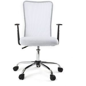 Miliboo Sillón de escritorio diseño malla blanca PLUZ