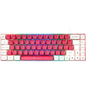 GAMIAC Teclado TKL69G SF, Kailh Blue, Blanco/Rosa - Mecánico (ES)