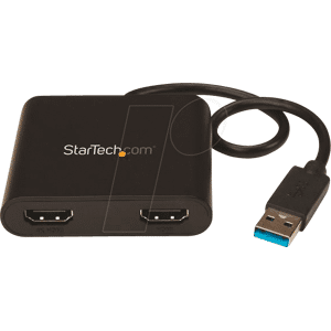 STARTECH.COM ST USB32HD2 - Adaptador USB 3,0 A macho a HDMI dual, 4K.