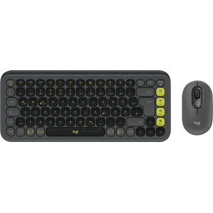 LOGITECH POPICSW - Combinación teclado/ratón, Bluetooth, negro-verde