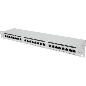 INTELLINET INT 720854 - Panel de conexiones, 19'', 24 puertos, Cat.6a, 1U