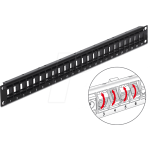 DELOCK 43340 - Panel de conexiones giratorio de 19'' Cat.6 de 24 puertos
