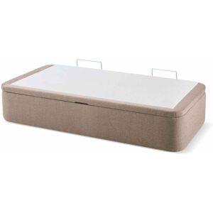 Maxcolchon Canapé Abatible Lateral Tapa Marco 90x190 Polipiel Beige Ruedas con freno