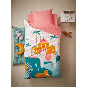 VERTBAUDET Conjunto de funda nórdica + funda de almohada infantil Eden India blanco claro liso con motivos