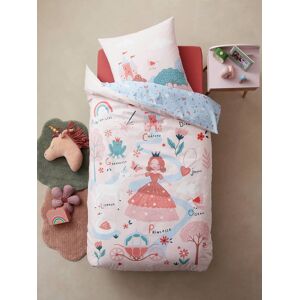 VERTBAUDET Conjunto infantil: funda nórdica + funda de almohada ABC PRINCESA malva