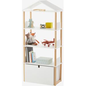 VERTBAUDET Estantería librería "casa" Línea Woody blanco claro liso