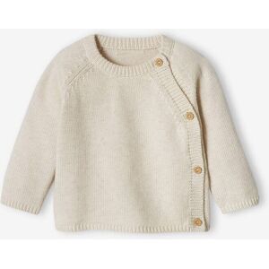 VERTBAUDET Jersey de punto tricot con abertura delante para bebé beige jaspeado