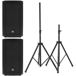 EV ZLX 12P G2 Stereo Stand Bundle Negro
