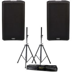 QSC K 12.2 Stereo Stand Bundle Negro