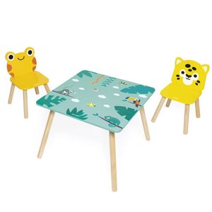 Janod Table et chaises enfant Tropik Jaune 55x44x55cm