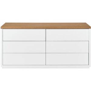 Maisons du Monde Commode double 6 tiroirs blanche Beige 160x76x45cm