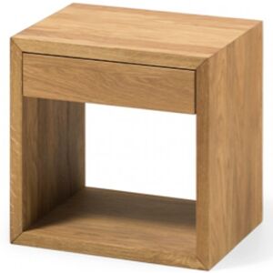 WOODEK Table de chevet avec tiroir en chêne non traité Beige 30x39x39cm