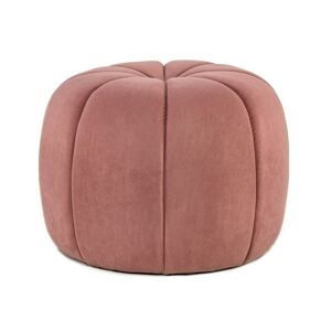 Nordlys Pouf en velours rose avec rayures Rose 50x38x50cm