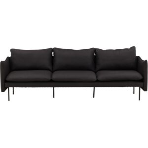 Meubles & Design Canapé droit 3 places en simili cuir noir Noir 235x67x85cm