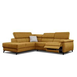 Courtois Laville Le canapé d'angle gauche 5 places jaunee avec une relaxation Jaune 294x80x174cm
