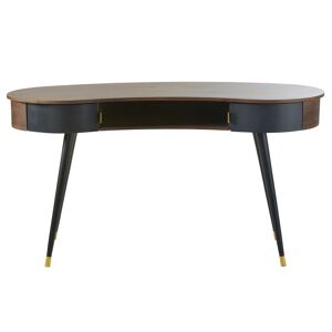 Maisons du Monde Bureau vintage 2 tiroirs en métal noir Marron 150x78x56cm