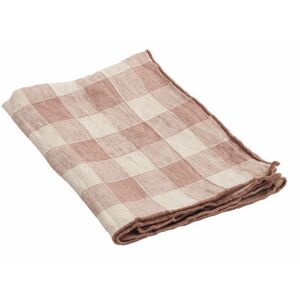 Serviette Bourdon - Toile Mimi Vintage Vichy bois de rose - 43x43 - En direct de Maison de Vacances (Paris)