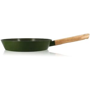 Poêle Ector induction aluminium revêtu manche en bois 28 cm vert Ogo [Bois]