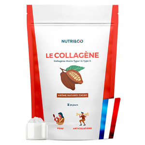 Nutri & Co Nutri&Co; Collagène Marin Type 1 et 2 Peau & Articulations Saveur Cacao 240g