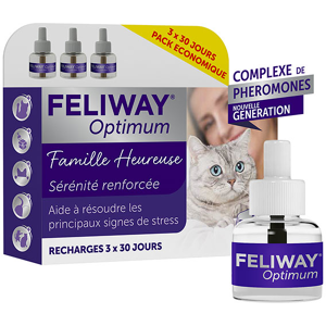 FELIWAY Optimum Pack éco 3 recharges Anti-stress chat nouvelle formule 3x30 jours