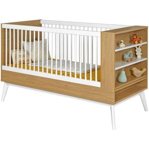 Nateo Concept Lit bébé évolutif 70x140 Blanc et Chêne