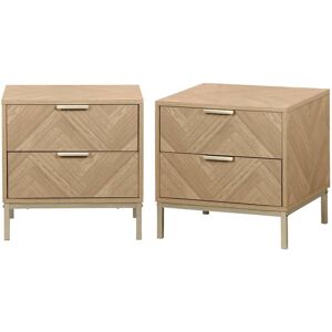 sweeek Lot de 2 tables de chevet 2 tiroirs