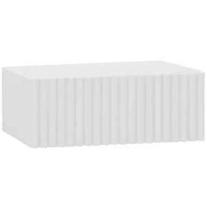 Decowood Table de chevet en bois de sapin flottant ton blanc 40x15cm