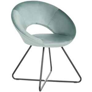 Beliani Chaise design en velours vert menthe