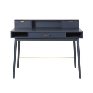 Maisons du Monde Bureau vintage 3 tiroirs bleu foncé