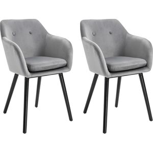 Homcom Lot de 2 chaises de visiteur style scandinave velours