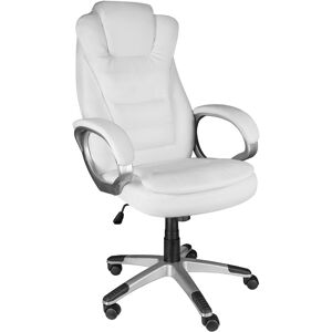 Tectake Fauteuil de bureau Rotatif à 360° et réglable en hauteur blanc