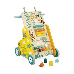 Janod Chariot de marche multi-activités en bois Tropik