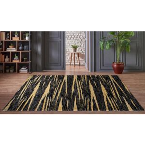 OZAIA Tapis style vintage - 200 x 290 cm - Noir et jaune - ISIAC