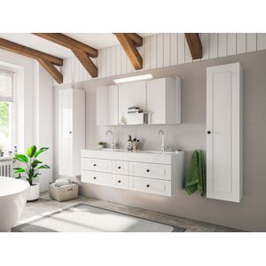 Emotion Ensemble meuble SDB Roma XL Cottage 4pcs armoire de toilette Blanc brillant