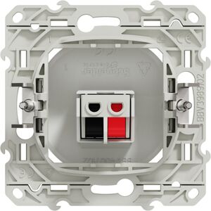 Prise haut-parleur ODACE 1 sortie bornes pression fixation par vis blanc - SCHNEIDER ELECTRIC - S520487